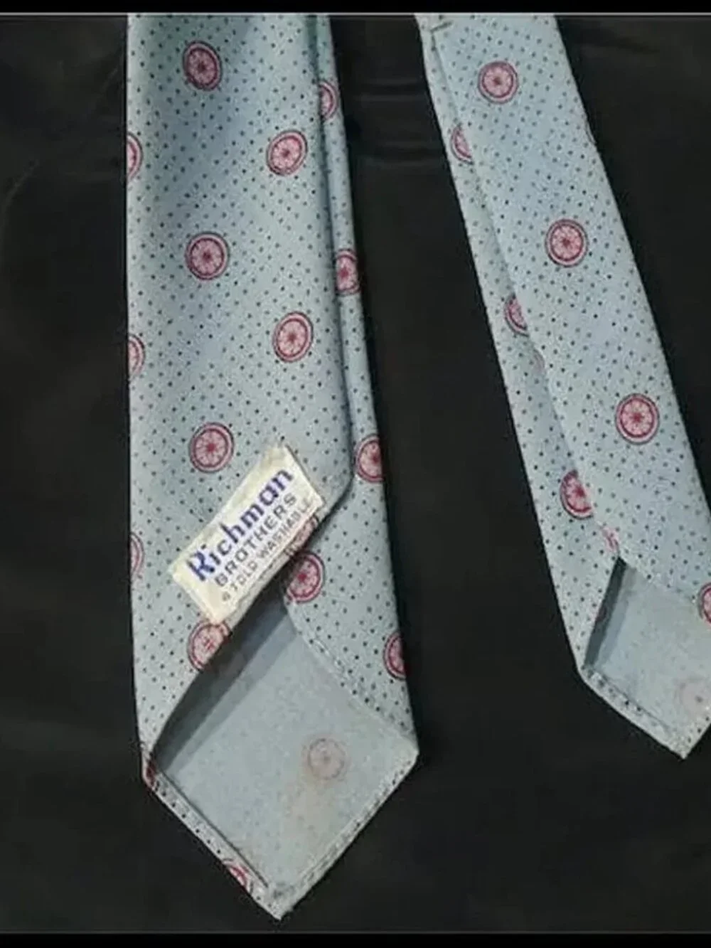 Vintage Atomic Tie, Light Blue Vintage Thin Narrow Slim Necktie ~ Soft Boy